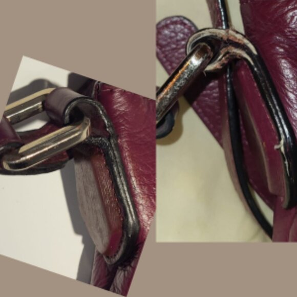 Revitalized Coccinelle Burgundy Crossbody Purse - Picture 10 of 17